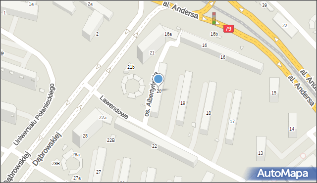 Kraków, Osiedle Albertyńskie, 20, mapa Krakowa