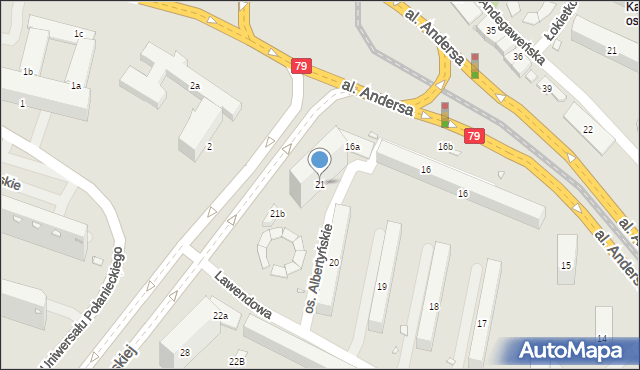 Kraków, Osiedle Albertyńskie, 21, mapa Krakowa