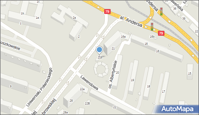 Kraków, Osiedle Albertyńskie, 21b, mapa Krakowa
