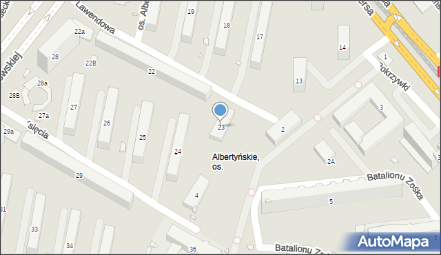 Kraków, Osiedle Albertyńskie, 23, mapa Krakowa