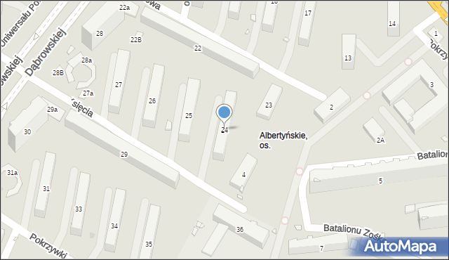 Kraków, Osiedle Albertyńskie, 24, mapa Krakowa