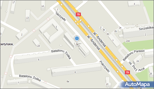 Kraków, Osiedle Niepodległości, 3a, mapa Krakowa