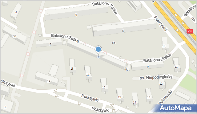 Kraków, Osiedle Niepodległości, 8, mapa Krakowa