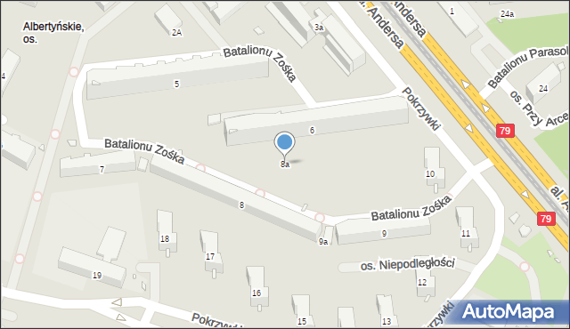 Kraków, Osiedle Niepodległości, 8a, mapa Krakowa
