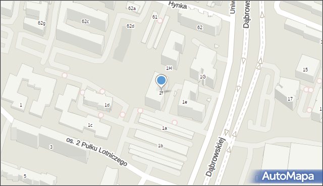Kraków, Osiedle 2 Pułku Lotniczego, 1f, mapa Krakowa