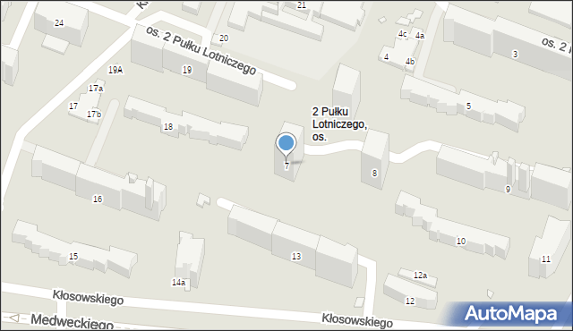 Kraków, Osiedle 2 Pułku Lotniczego, 7, mapa Krakowa