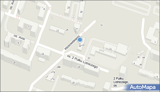 Kraków, Osiedle 2 Pułku Lotniczego, 22, mapa Krakowa
