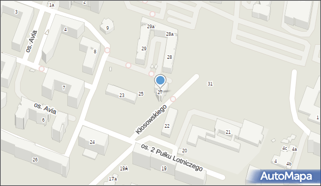 Kraków, Osiedle 2 Pułku Lotniczego, 27, mapa Krakowa
