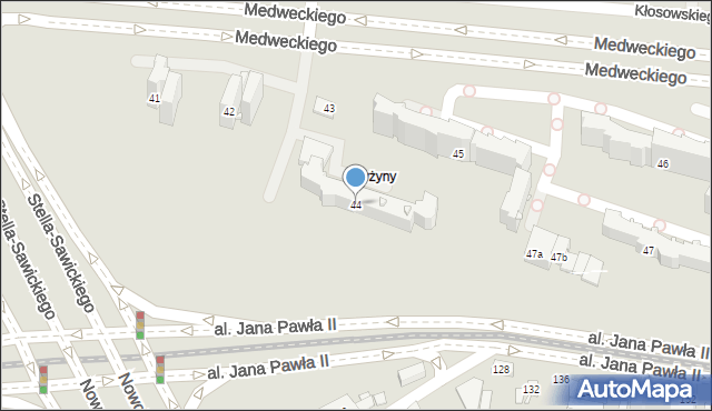 Kraków, Osiedle 2 Pułku Lotniczego, 44, mapa Krakowa