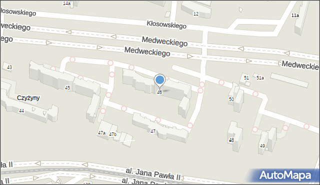 Kraków, Osiedle 2 Pułku Lotniczego, 46, mapa Krakowa
