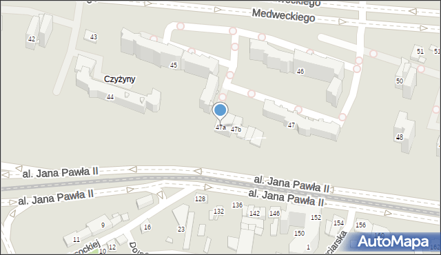 Kraków, Osiedle 2 Pułku Lotniczego, 47a, mapa Krakowa