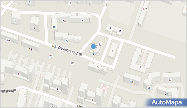 Kraków, Osiedle Dywizjonu 303, 4, mapa Krakowa