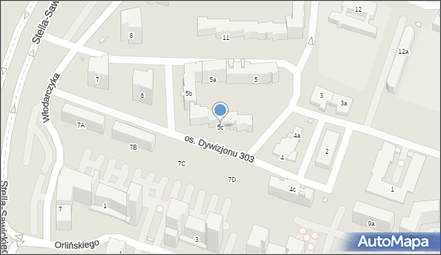 Kraków, Osiedle Dywizjonu 303, 5c, mapa Krakowa