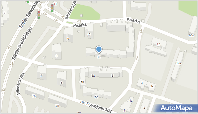 Kraków, Osiedle Dywizjonu 303, 11, mapa Krakowa