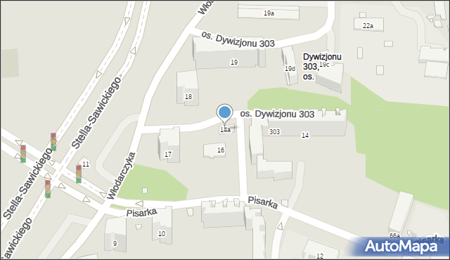 Kraków, Osiedle Dywizjonu 303, 14a, mapa Krakowa