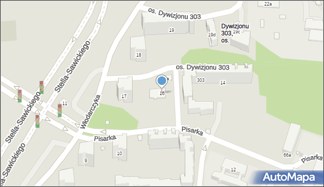 Kraków, Osiedle Dywizjonu 303, 16, mapa Krakowa