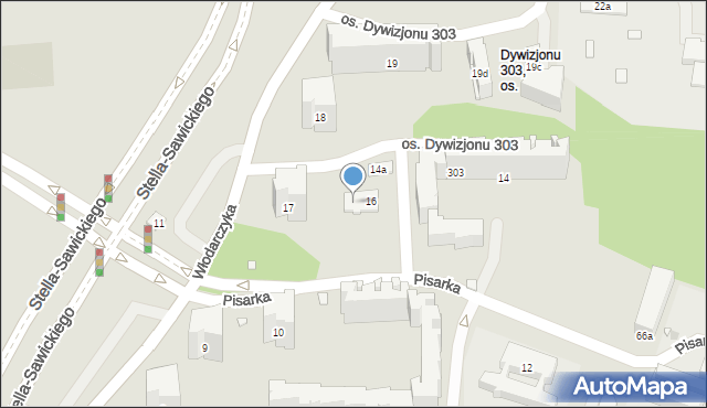 Kraków, Osiedle Dywizjonu 303, 16a, mapa Krakowa