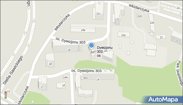 Kraków, Osiedle Dywizjonu 303, 19d, mapa Krakowa
