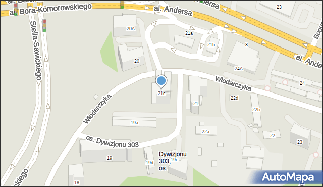 Kraków, Osiedle Dywizjonu 303, 21c, mapa Krakowa
