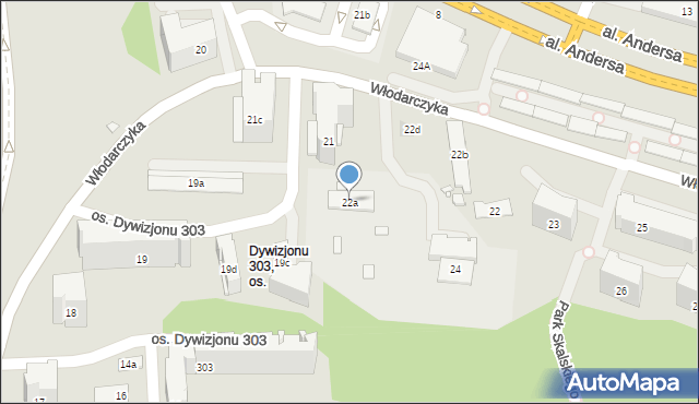 Kraków, Osiedle Dywizjonu 303, 22a, mapa Krakowa