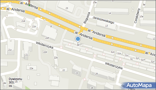 Kraków, Osiedle Dywizjonu 303, 24, mapa Krakowa
