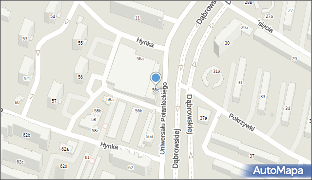 Kraków, Osiedle Dywizjonu 303, 56c, mapa Krakowa