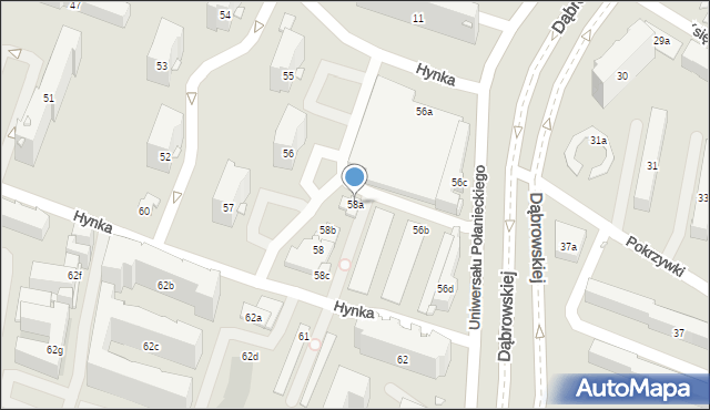 Kraków, Osiedle Dywizjonu 303, 58a, mapa Krakowa