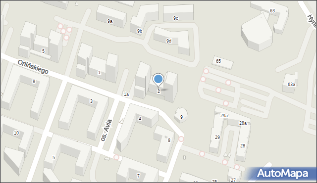 Kraków, Osiedle Avia, 2, mapa Krakowa