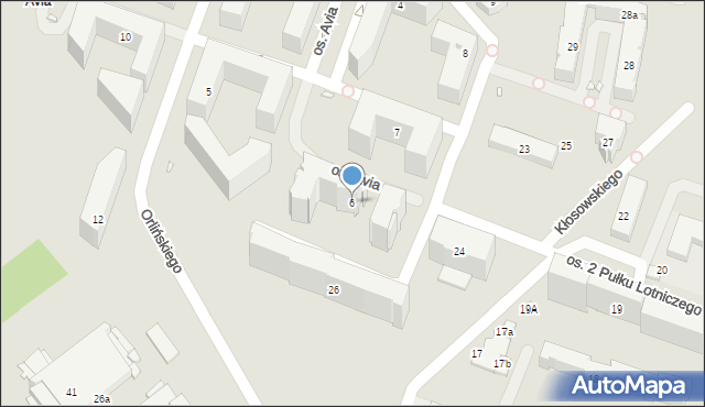 Kraków, Osiedle Avia, 6, mapa Krakowa