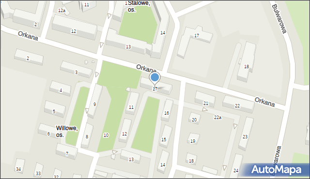 Kraków, Osiedle Willowe, 17, mapa Krakowa