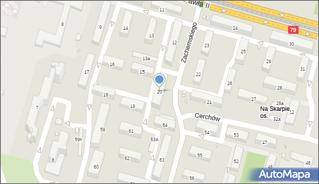 Kraków, Osiedle na Skarpie, 20, mapa Krakowa