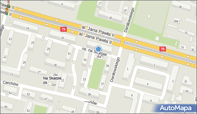 Kraków, Osiedle na Skarpie, 35a, mapa Krakowa