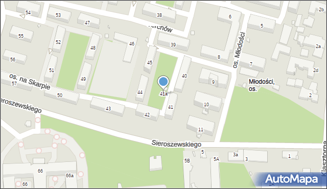 Kraków, Osiedle na Skarpie, 41a, mapa Krakowa