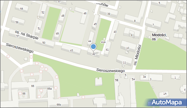 Kraków, Osiedle na Skarpie, 42, mapa Krakowa