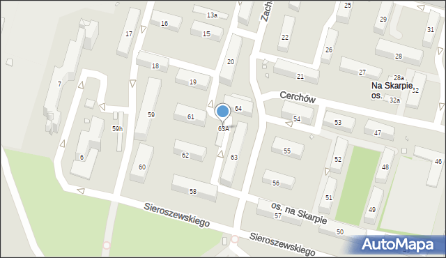 Kraków, Osiedle na Skarpie, 63A, mapa Krakowa