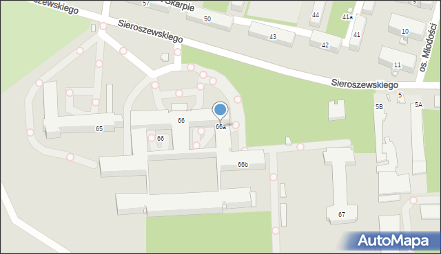 Kraków, Osiedle na Skarpie, 66a, mapa Krakowa