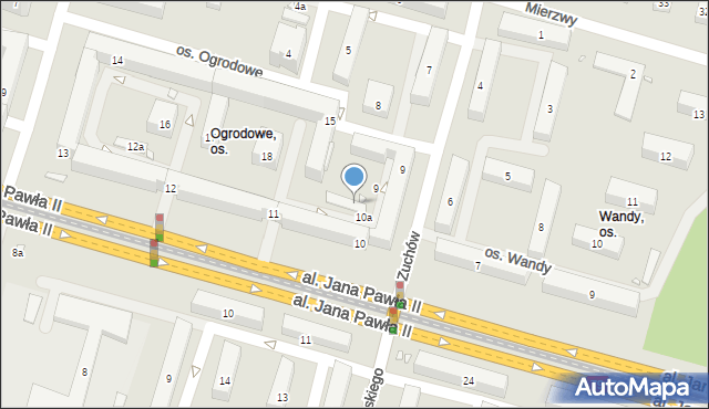 Kraków, Osiedle Ogrodowe, 10a, mapa Krakowa