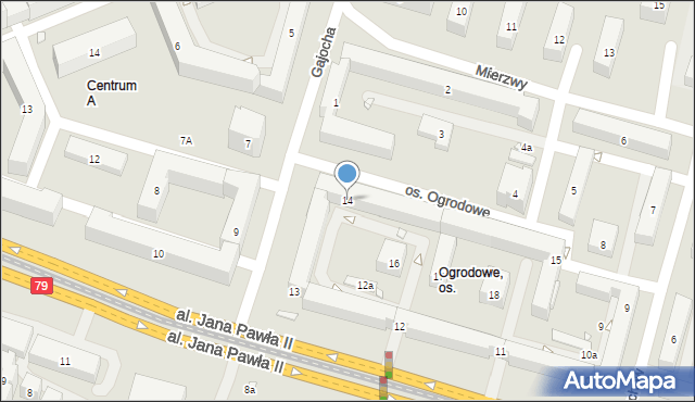 Kraków, Osiedle Ogrodowe, 14, mapa Krakowa