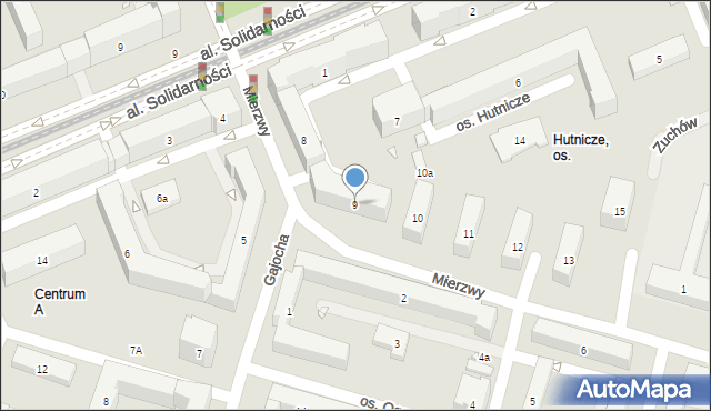 Kraków, Osiedle Hutnicze, 9, mapa Krakowa