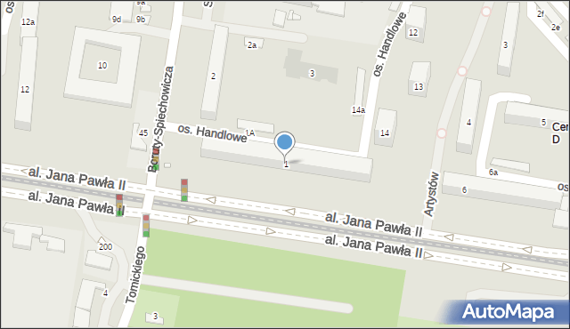 Kraków, Osiedle Handlowe, 1, mapa Krakowa