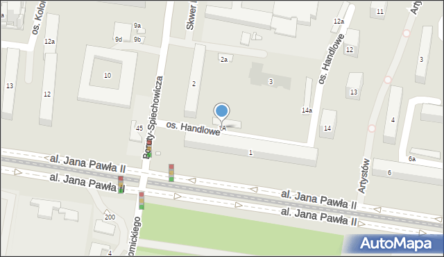 Kraków, Osiedle Handlowe, 1A, mapa Krakowa