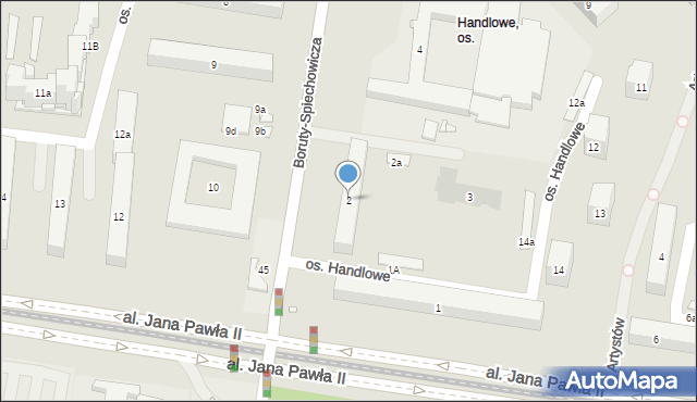 Kraków, Osiedle Handlowe, 2, mapa Krakowa