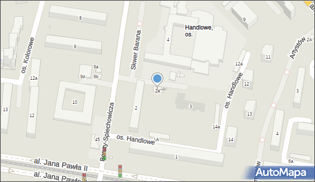 Kraków, Osiedle Handlowe, 2a, mapa Krakowa