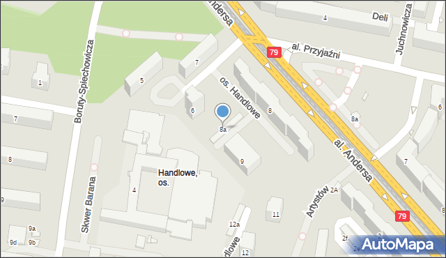 Kraków, Osiedle Handlowe, 8a, mapa Krakowa