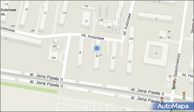 Kraków, Osiedle Kolorowe, 14, mapa Krakowa