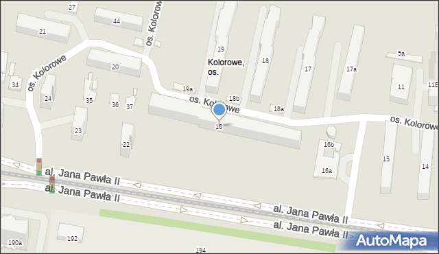 Kraków, Osiedle Kolorowe, 16, mapa Krakowa