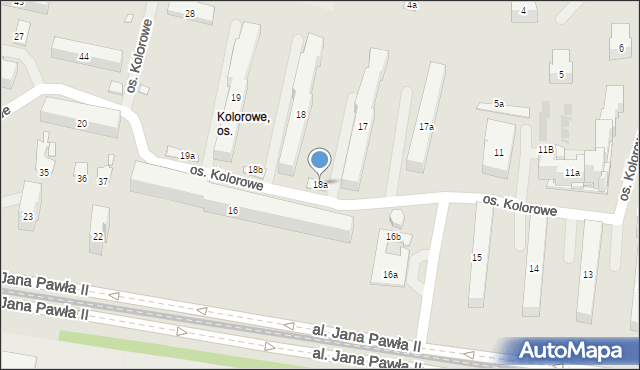 Kraków, Osiedle Kolorowe, 18a, mapa Krakowa