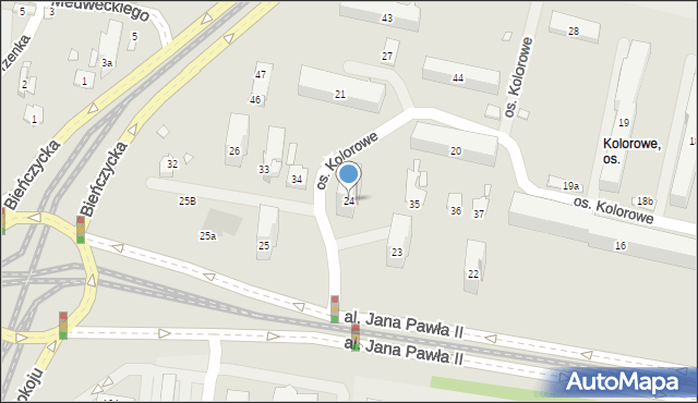 Kraków, Osiedle Kolorowe, 24, mapa Krakowa