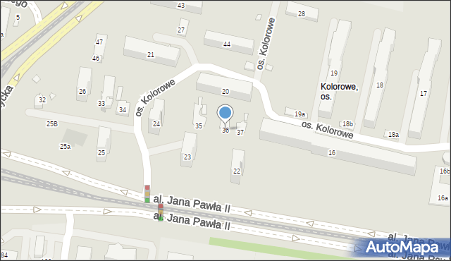 Kraków, Osiedle Kolorowe, 36, mapa Krakowa