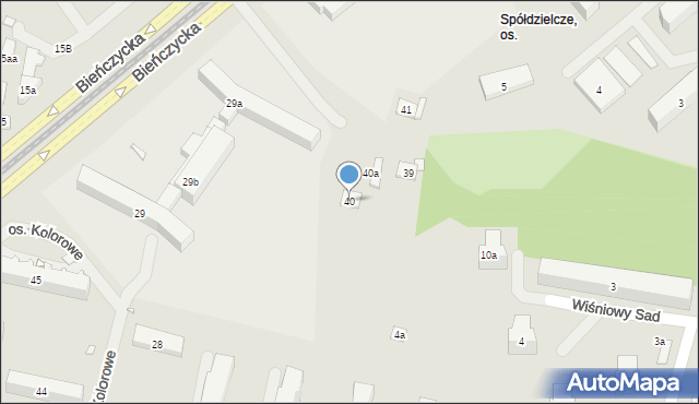 Kraków, Osiedle Kolorowe, 40, mapa Krakowa